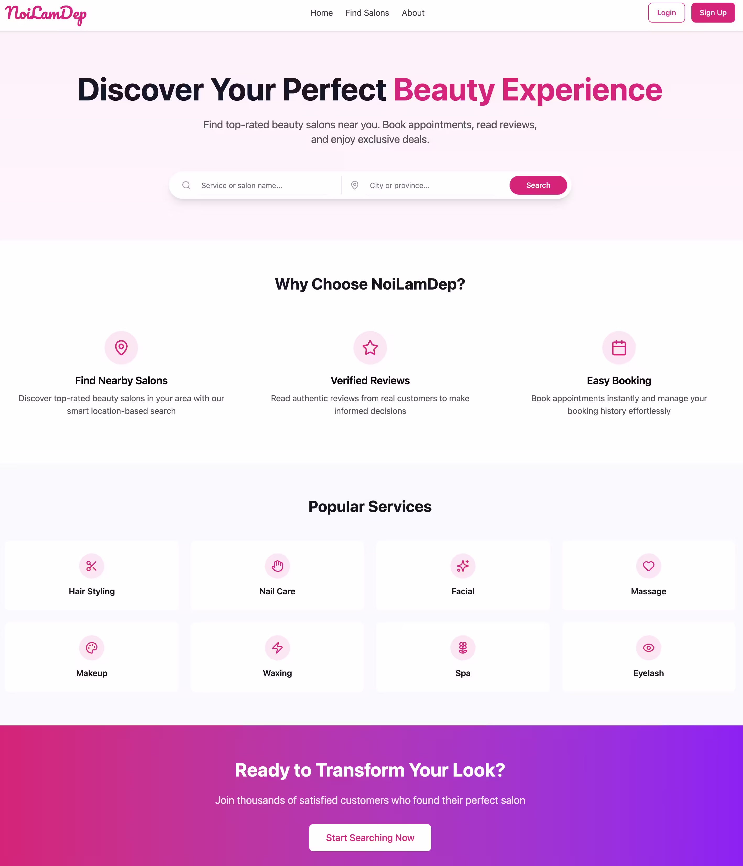NoiLamDep - Beauty Service Portal