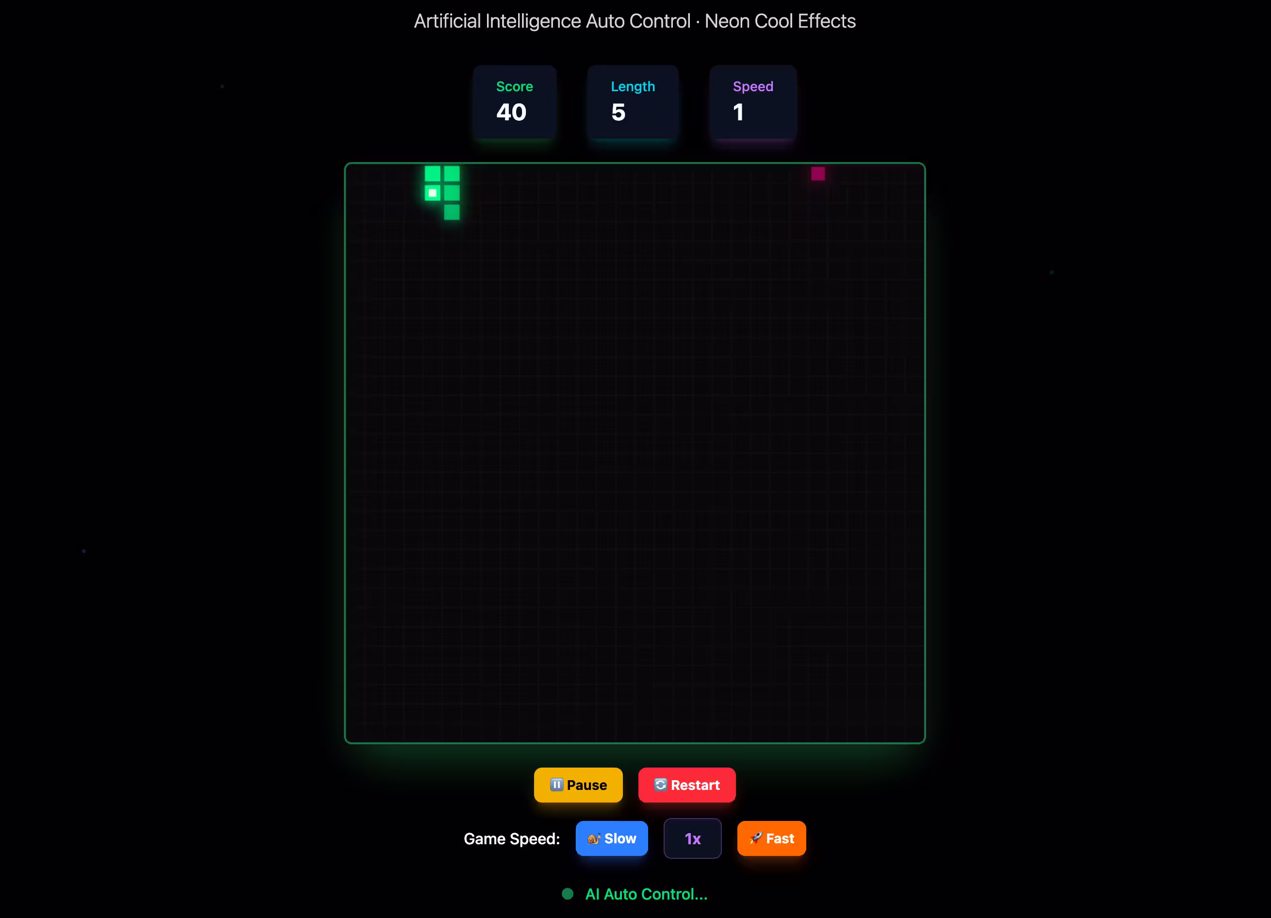 AI Snake - Neon Edition